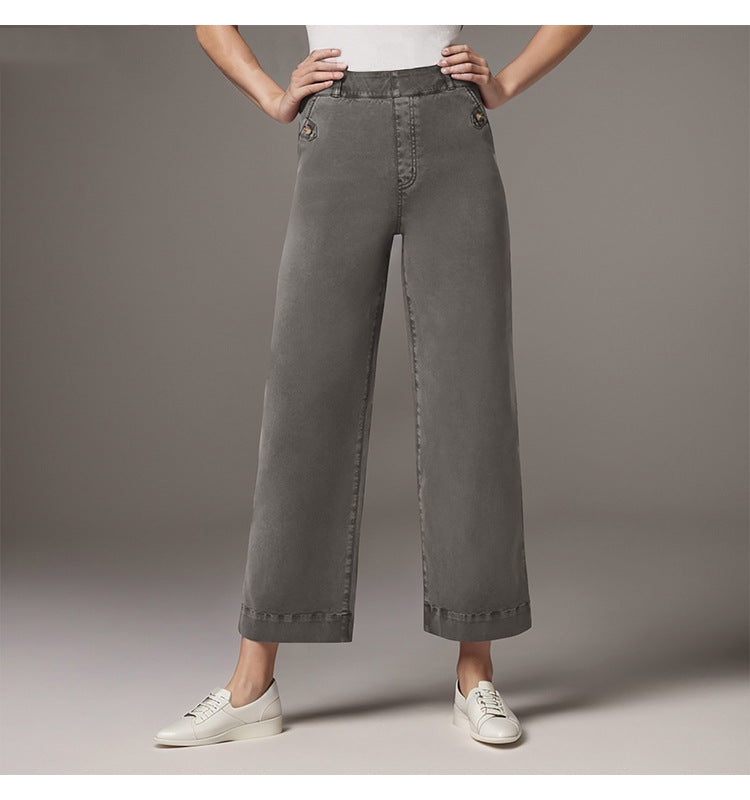 Women's Straight-leg Wide-leg Cropped Jeans