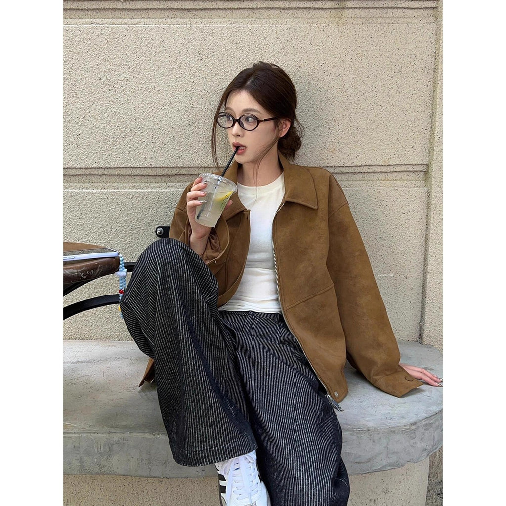 Premium Small Stand-collar Loose Casual Jacket Top