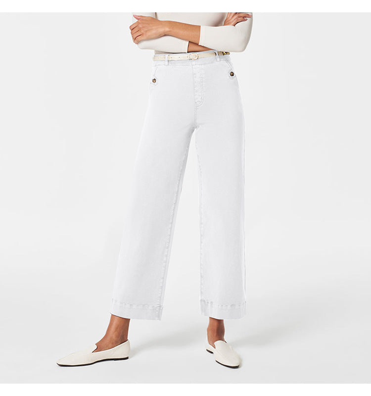 Women's Straight-leg Wide-leg Cropped Jeans