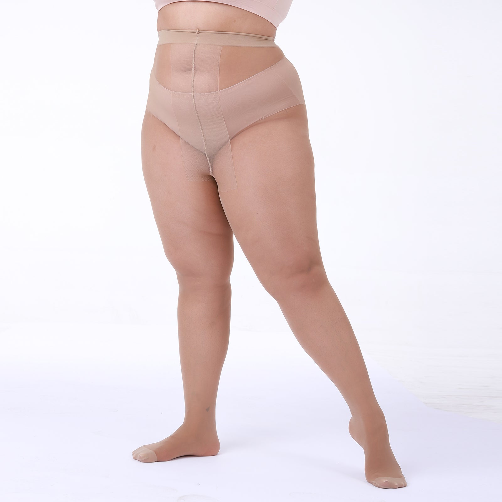 3-Pack Sheer Tights For Women T-Crotch 30D Plus Size Pantyhose Ultra-Soft