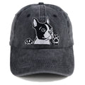 2pcs Boston Terrier Dog Embroidered Baseball Cap - Vintage Washed Cotton Hat, Adjustable Unstructured Low Profile, Cute Pet Cap For Men Women