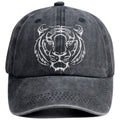 2pcs Tiger Head Embroidered Baseball Cap - Vintage Washed Cotton Hat, Adjustable Unstructured Low Profile, Wildlife Animal Cap For Men Women